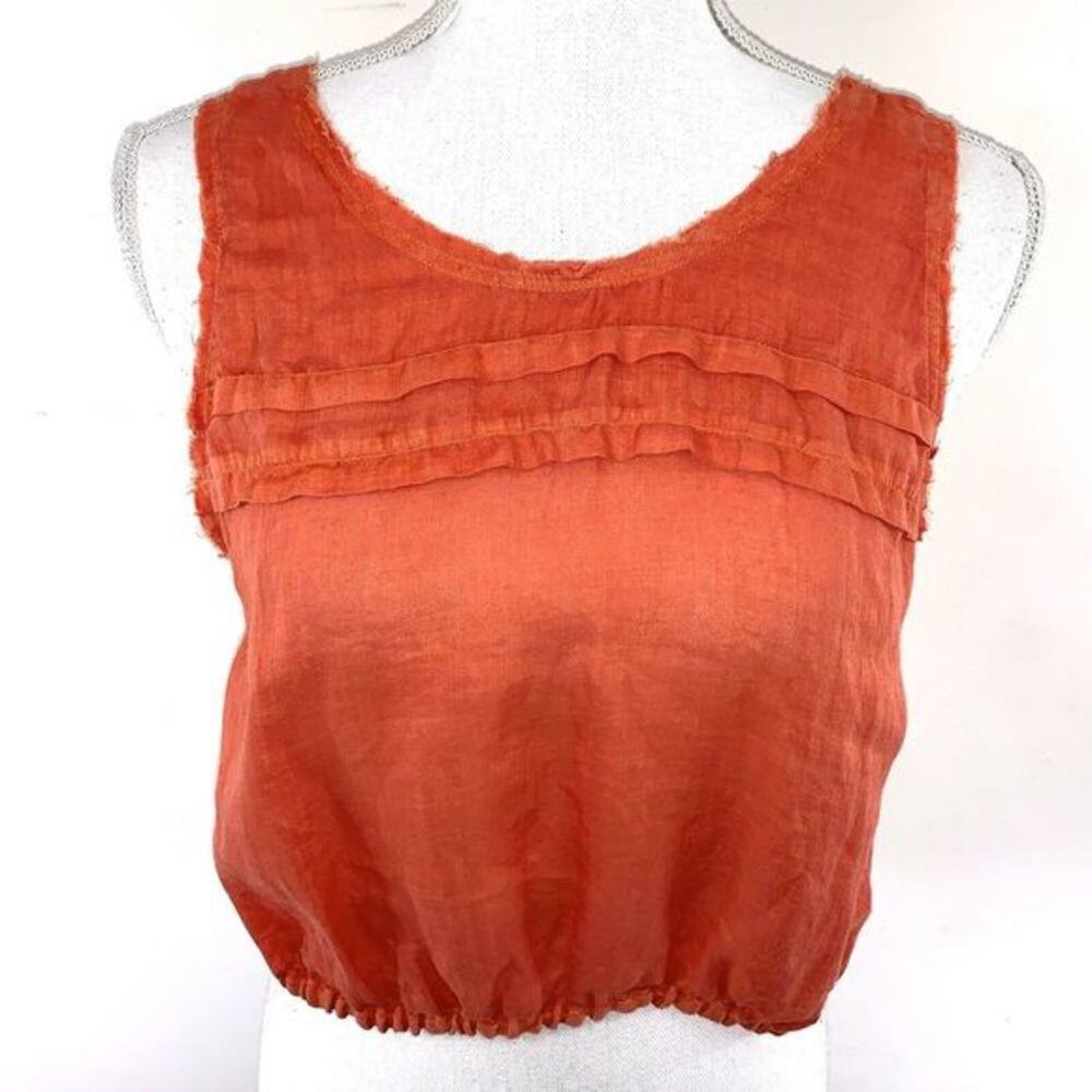ARITZIA LE FOU WILFRED Sleeveless Crop Tank Top Size XS Burnt‎ Orange